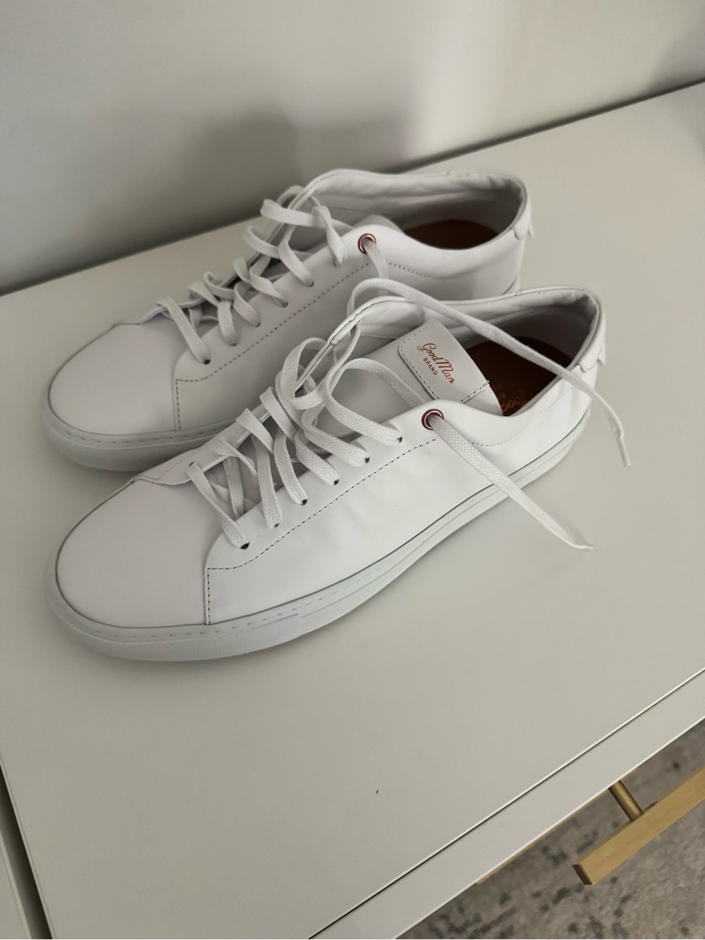 Good Man Brand White Leather Low-Top Sneakers for Men